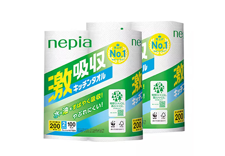 日本進(jìn)口激吸收廚房紙巾100節(jié)2卷